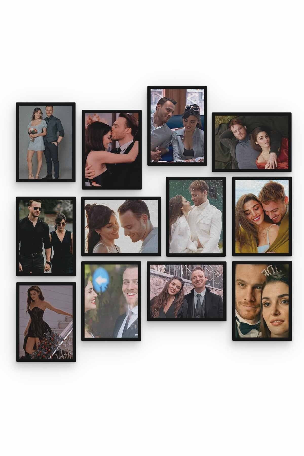 Hande Ve Kerem 12 Parça Ahşap Mdf Tablo Zlltb327