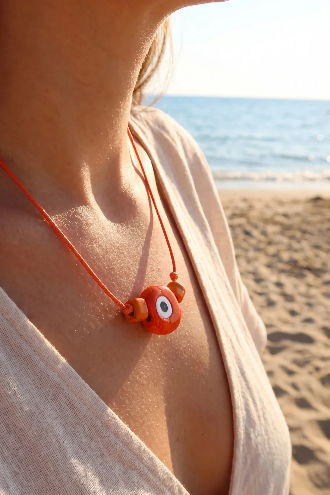 Handmade Bohem Turuncu Nazar Kolye Fiyatı, Yorumları ve Özellikleri