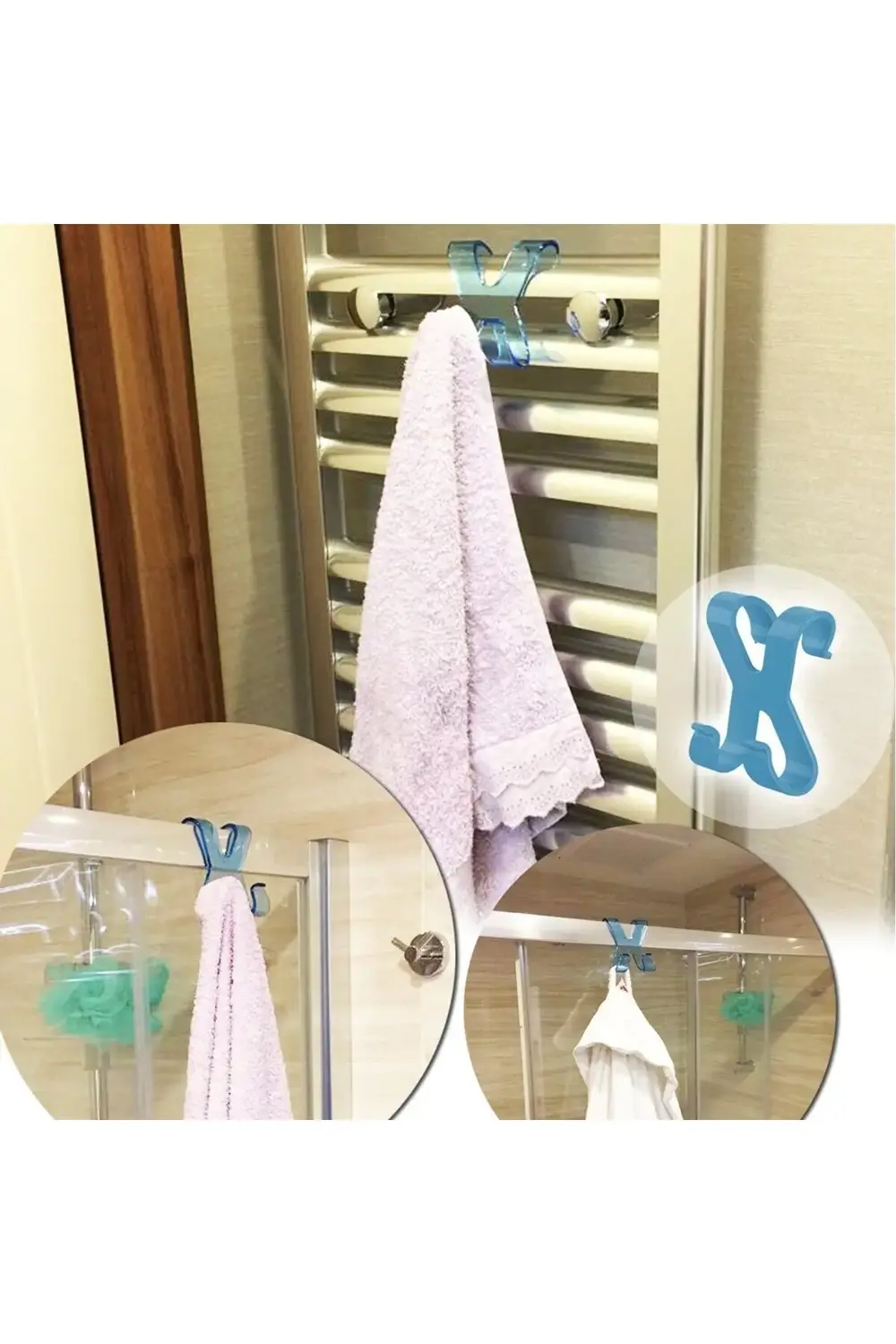 ® Hang it Pratik Kolay Taşımabilir Havlupan 2 Kancalı Banyo Askıs