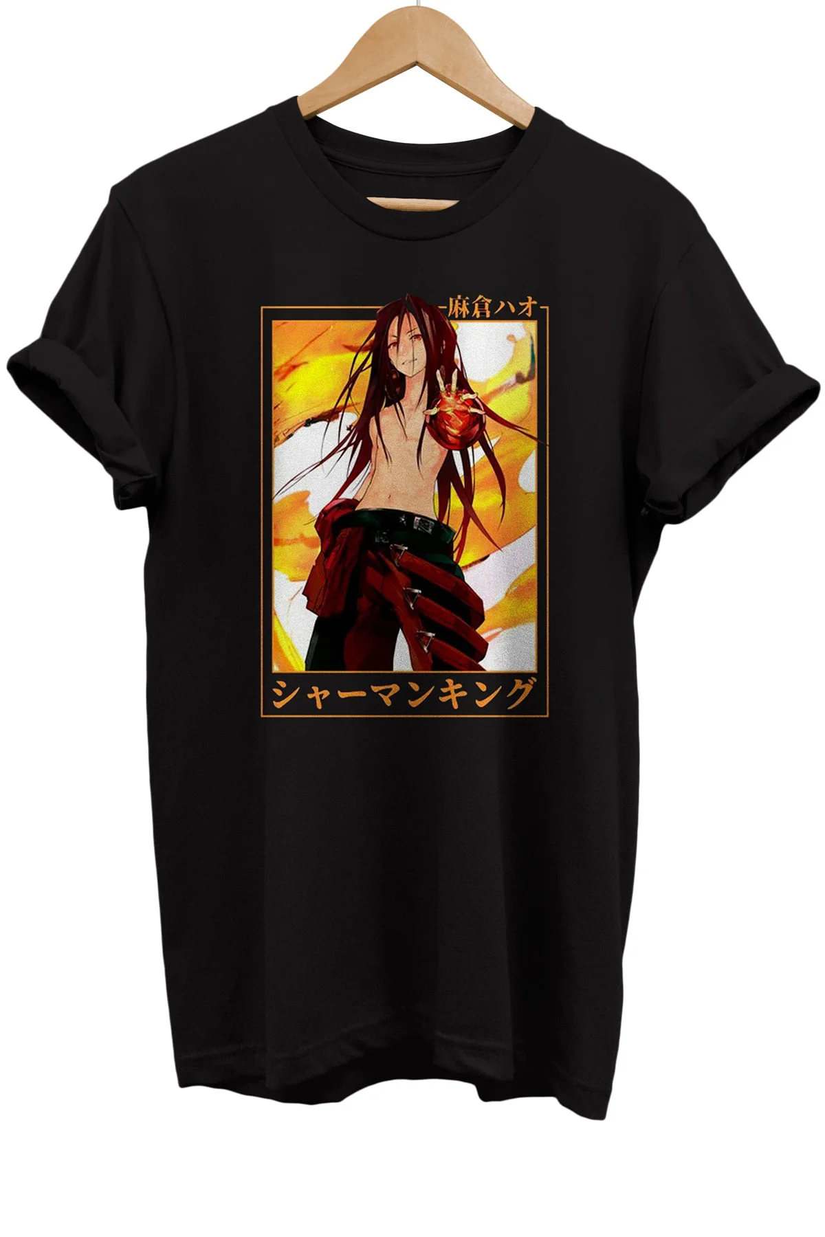 Hao Asakura Baskılı %100 Pamuk Basic T-shirt Normal Beden Tişört