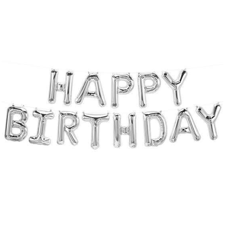 Happy Birthday Folyo Balon Set Gümüş Happy Birthday Folyo Balon Set Gümüş