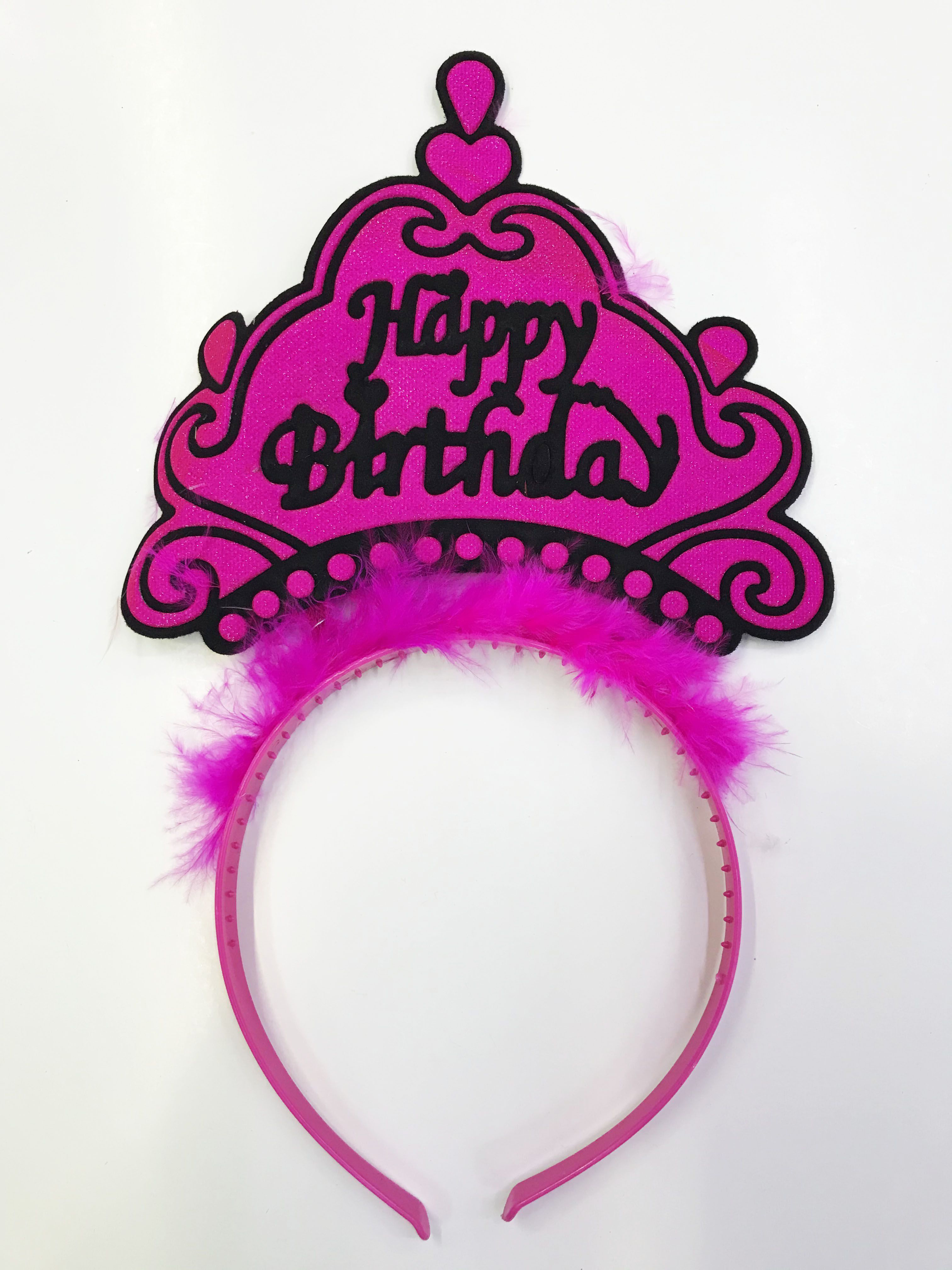 Happy Birthday Yazılı Neon Renk Taç 12 Adet - Görsel 3
