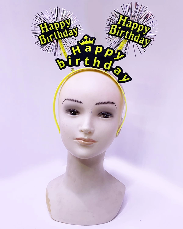Happy Birthday Püsküllü Neon Sarı Renk Doğum Günü Tacı 22x19 Cm Happy Birthday Püsküllü Neon Sarı Renk Doğum Günü Tacı 22x19 Cm