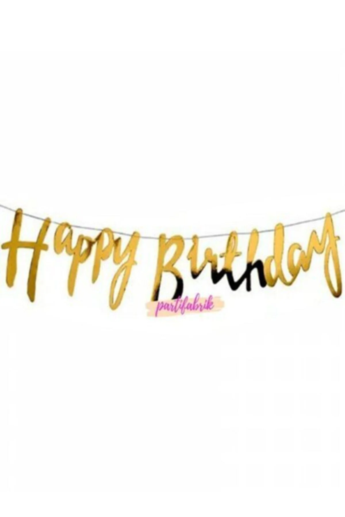 Happy Birthday Italik Gold Yazı Süs
