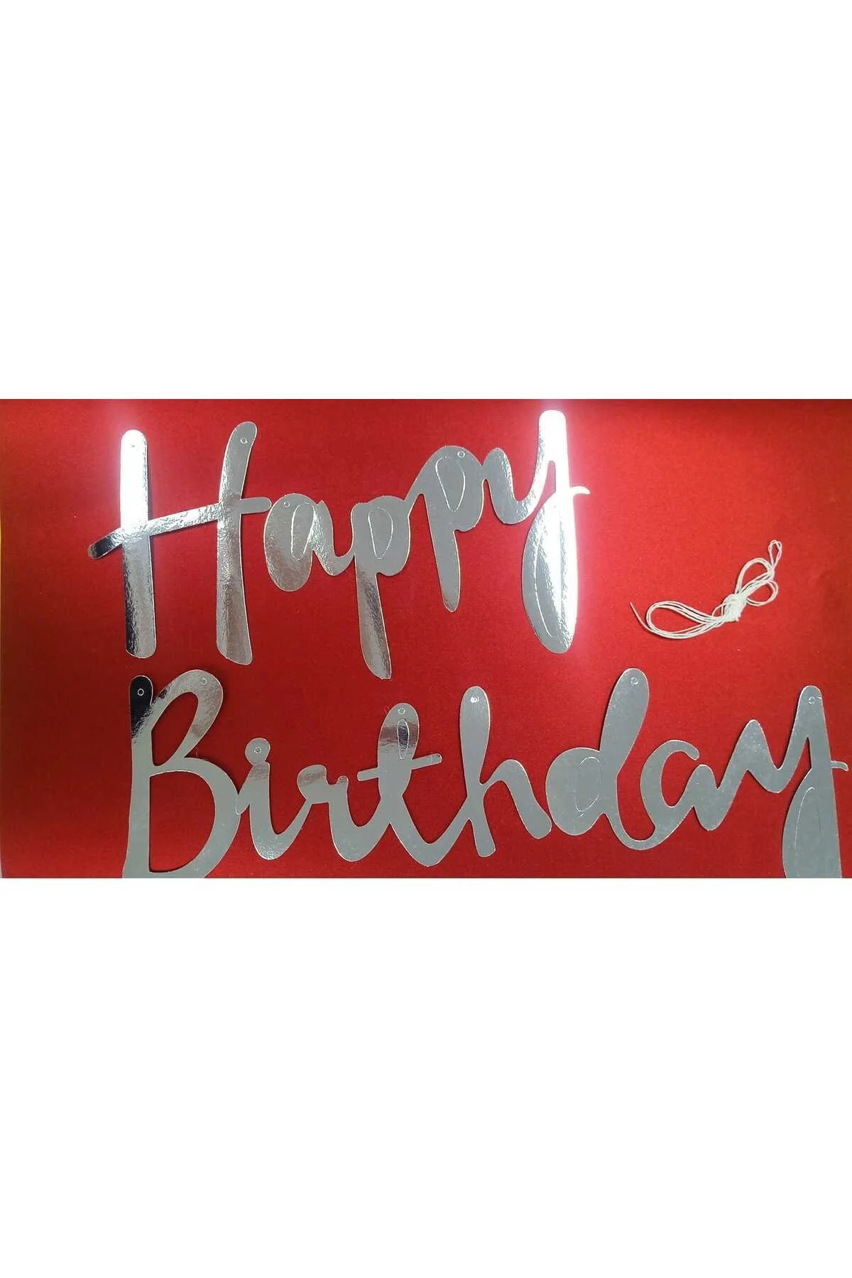 Happy Birthday Italik Gümüş Yazı Süs
