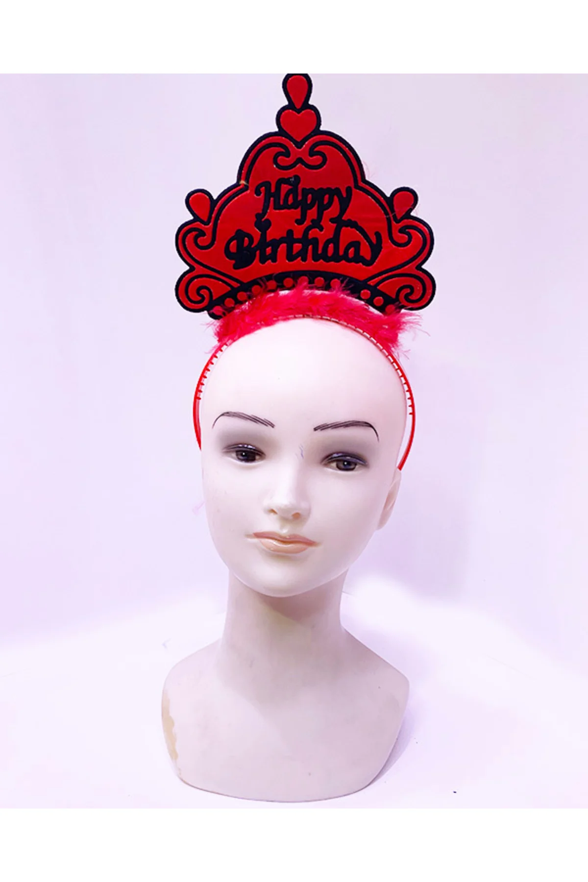 Happy Birthday Neon Kırmızı Renk Doğum Günü Tacı 24x15 cm GO50604 Happy Birthday Neon Kırmızı Renk Doğum Günü Tacı 24x15 cm GO50604