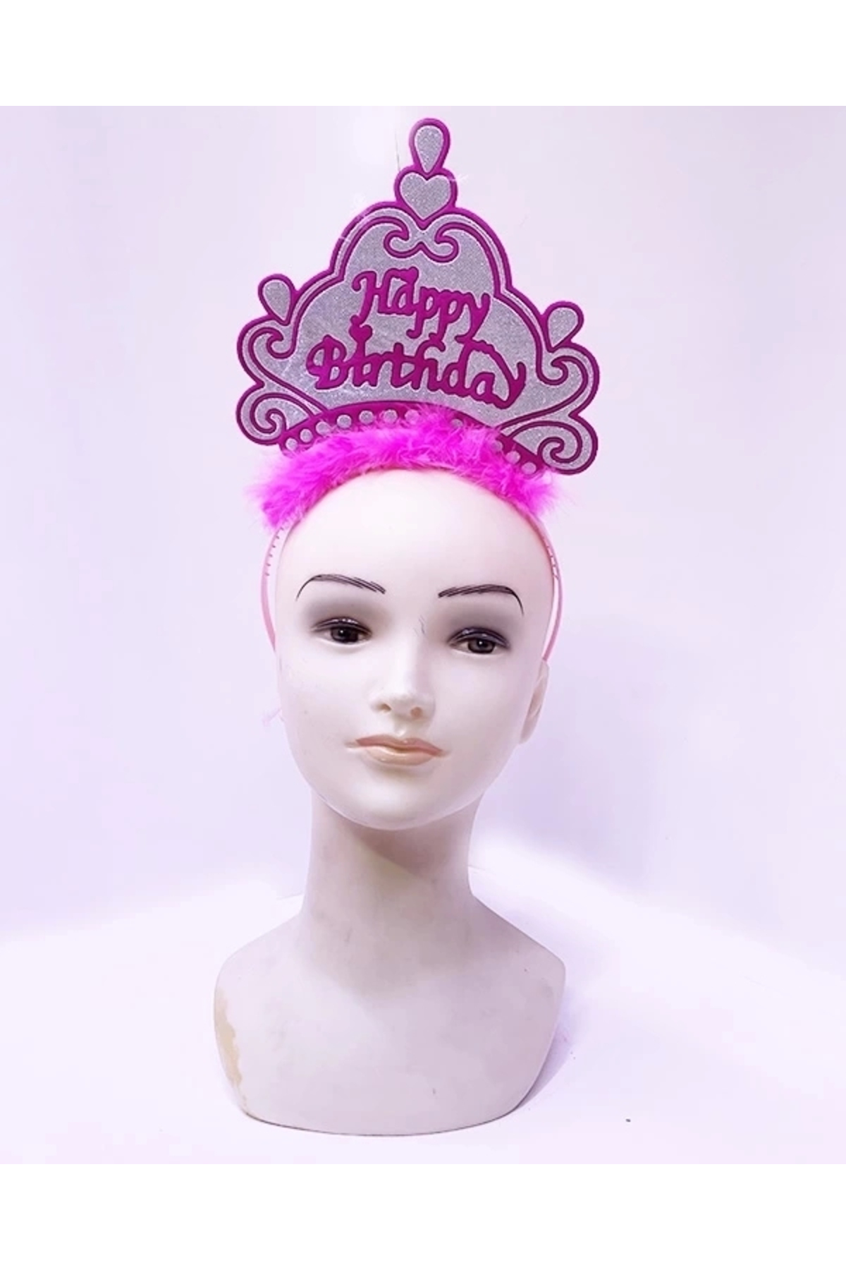 Butik Happy Birthday Neon Pembe Renk Doğum Günü Tacı 24X15 Cm