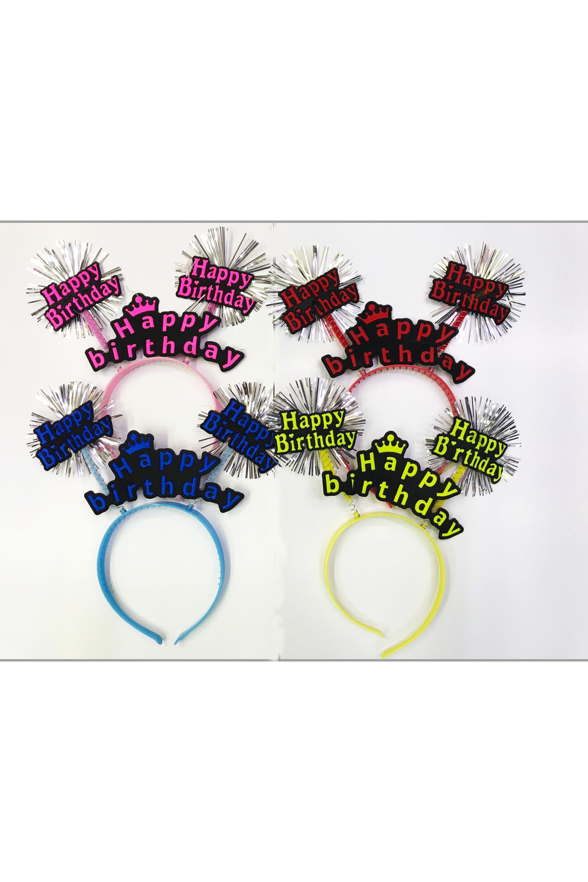 Good And New Happy Birthday Neon Renk Doğum Günü Taci 12 Adet