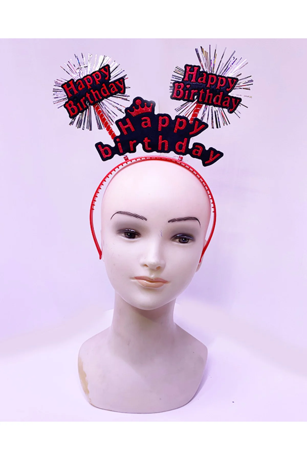 Happy Birthday Neon Kırmızı Doğum Günü Tacı