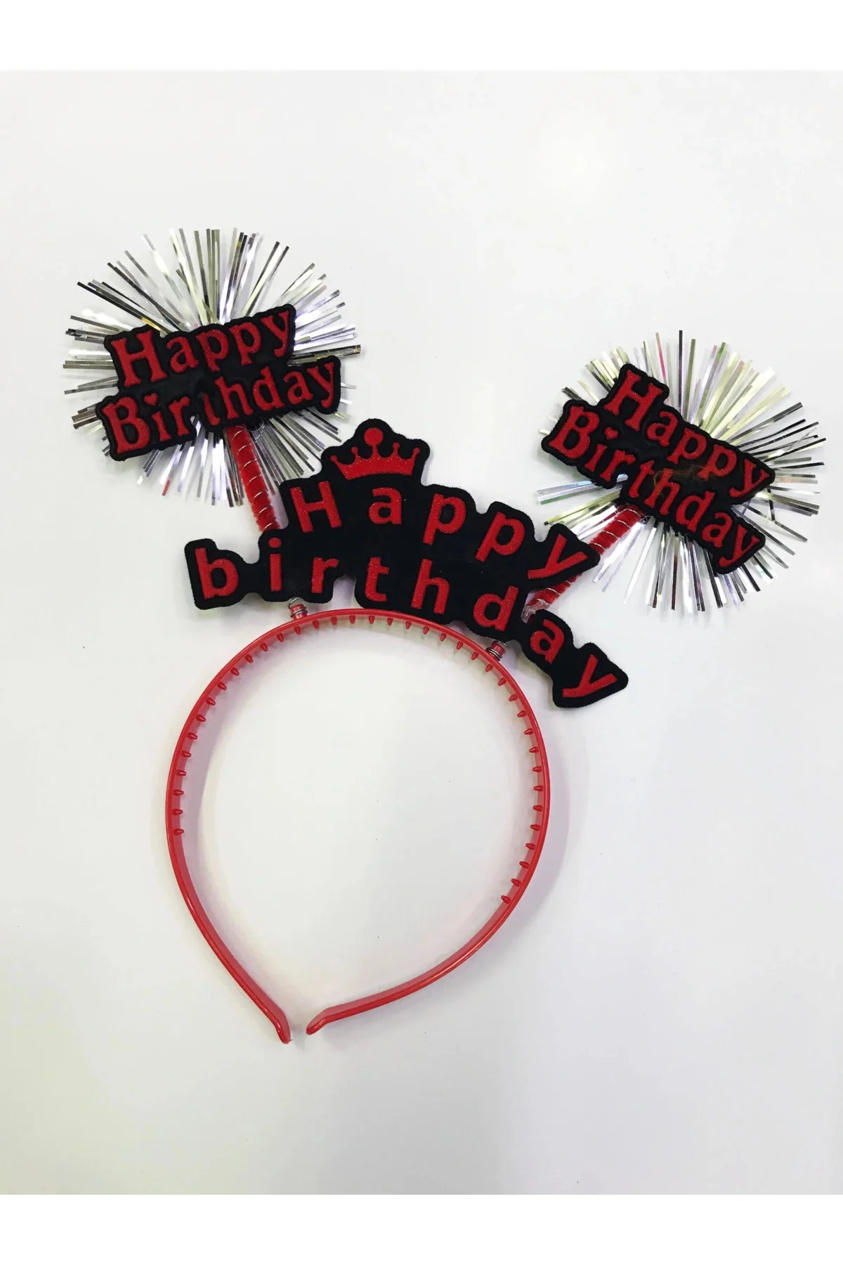 Happy Birthday Neon Renk Doğum Günü Tacı 12 Adet - Görsel 3