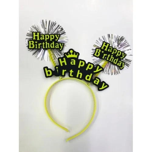 Happy Birthday Neon Renk Doğum Günü Tacı - 12 Adet