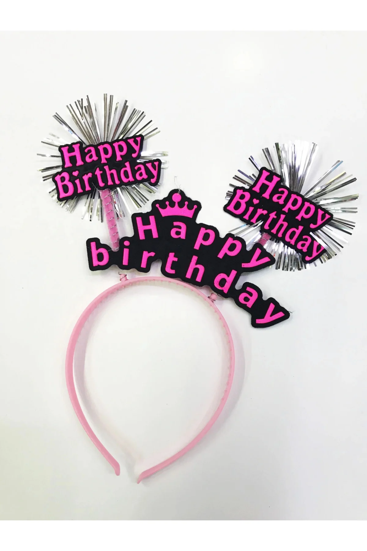 Happy Birthday Neon Renk Doğum Günü Tacı 12 Adet - Görsel 5