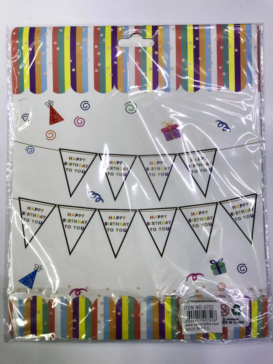 Happy Birthday To You Flama Bayrak Süs – 3 Metre 10 Adet Doğum Günü Süsleme