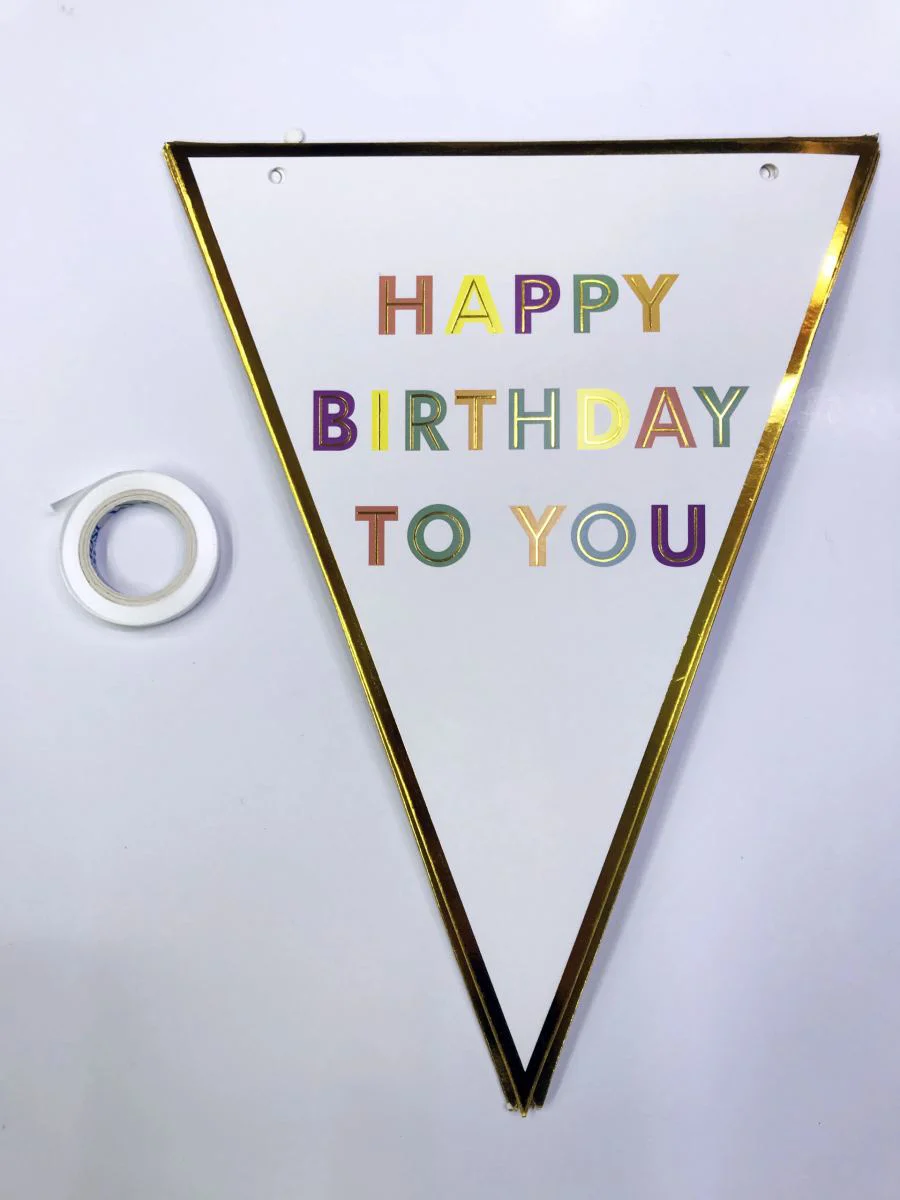 Happy Birthday To You Flama Bayrak Süs – 3 Metre 10 Adet Doğum Günü Süsleme