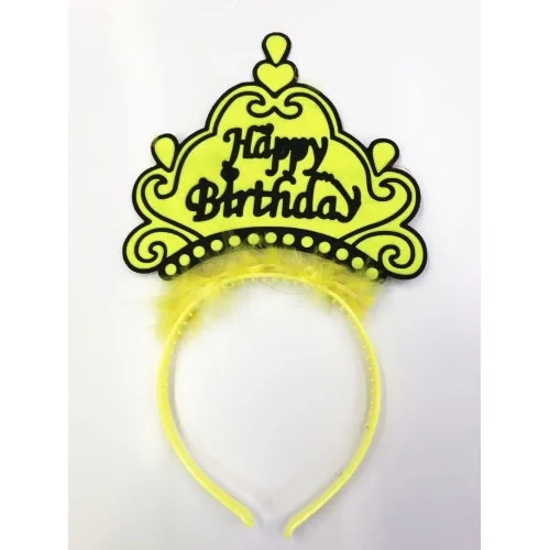 Happy Birthday Yazılı Neon Renk Taç 12 Adet Happy Birthday Yazılı Neon Renk Taç 12 Adet
