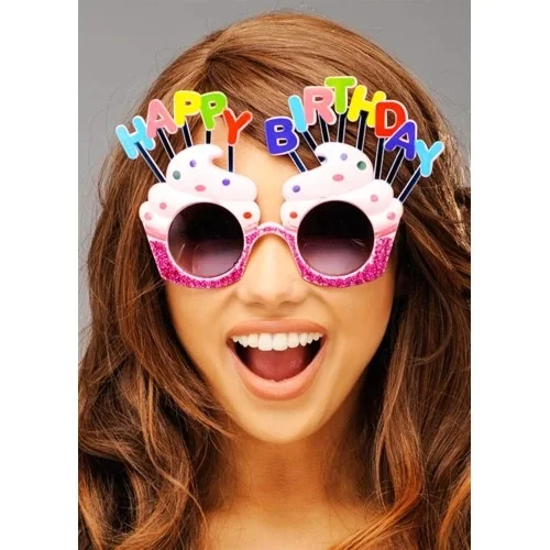Happy Birthday Yazılı Pembe Fuşya Parti Gözlüğü Happy Birthday Yazılı Pembe Fuşya Parti Gözlüğü