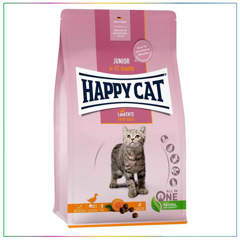Happy Cat Junior Land Ente Tahılsız Ördekli Yavru Kedi Maması 4 K