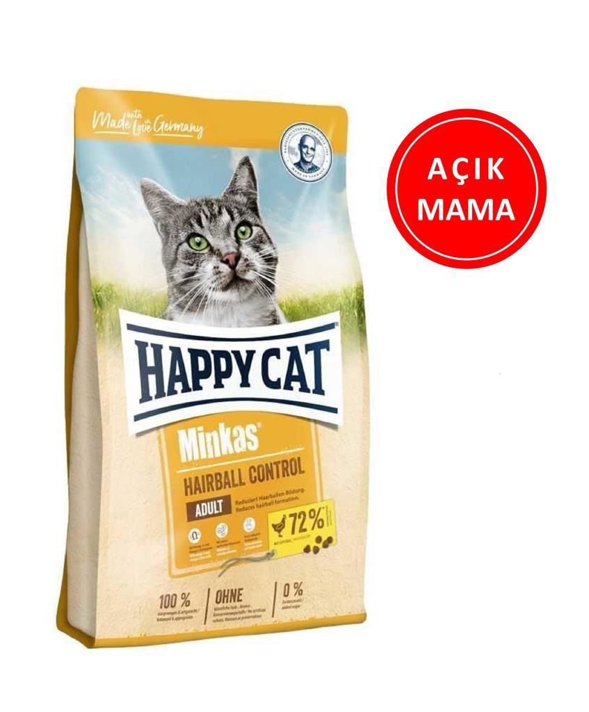 Happy Cat Minkas Hairball Tavuklu Kedi Maması 1 Kg AÇIK