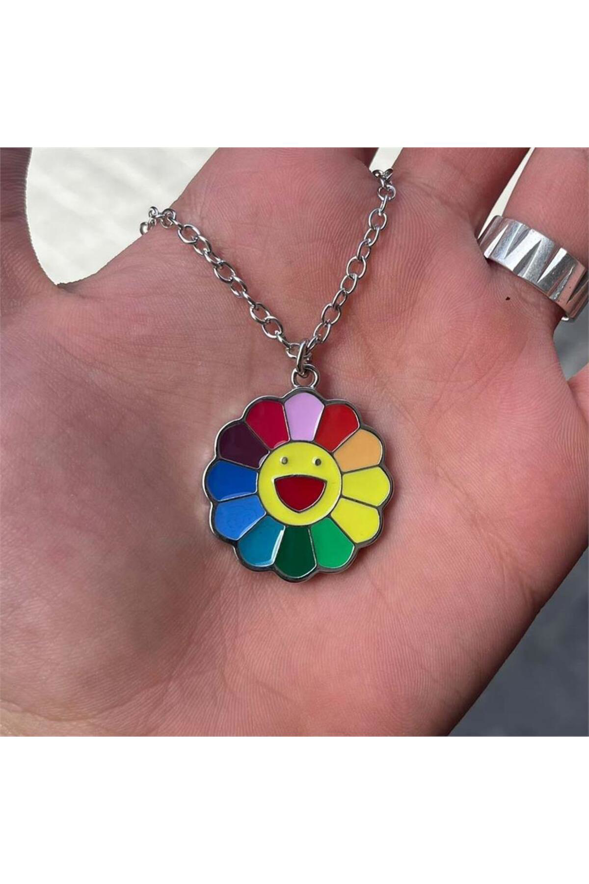 Happy Daisy Rainbow Y2K Kolye
