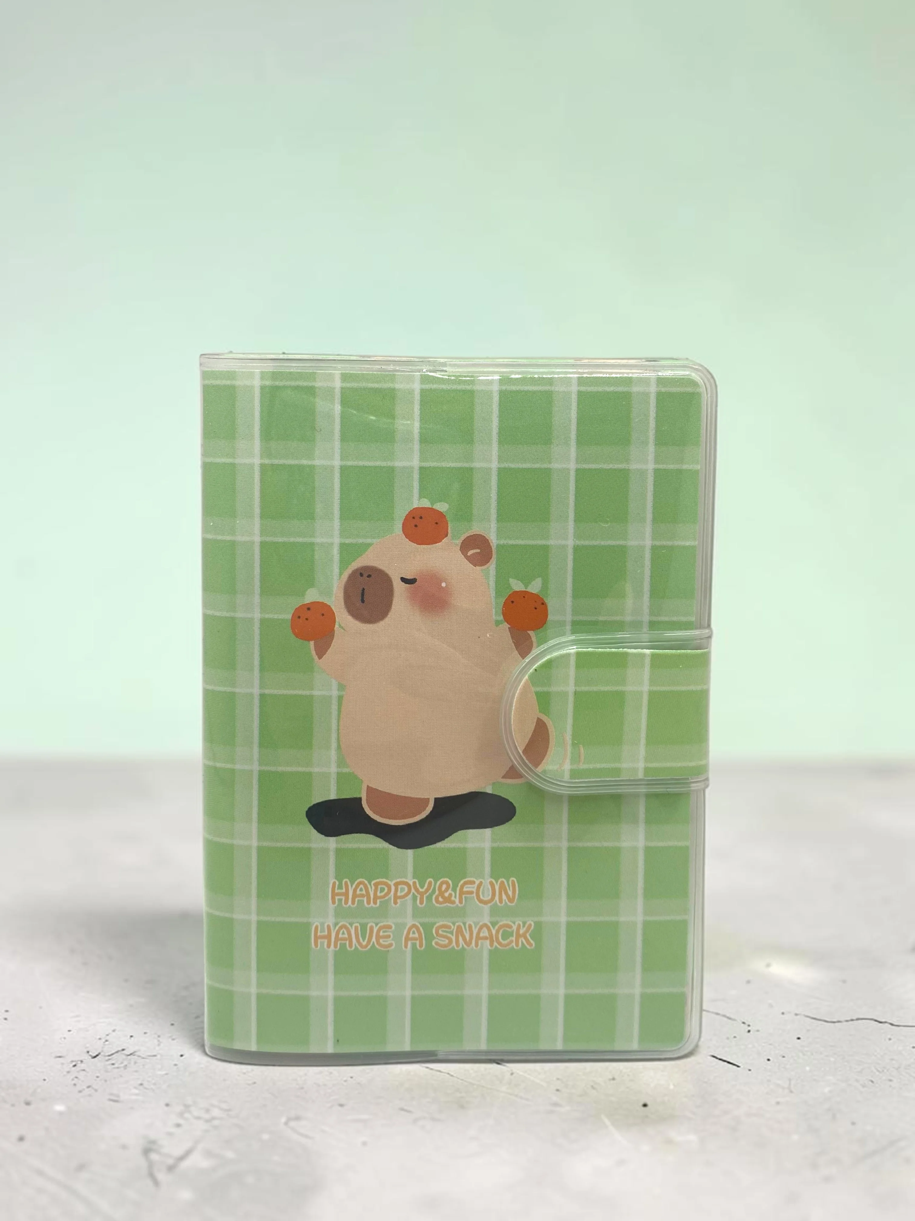 Happy & Fun Capybara A7 Not Defteri , Çıt Çıtlı Cep Defteri - Yeş