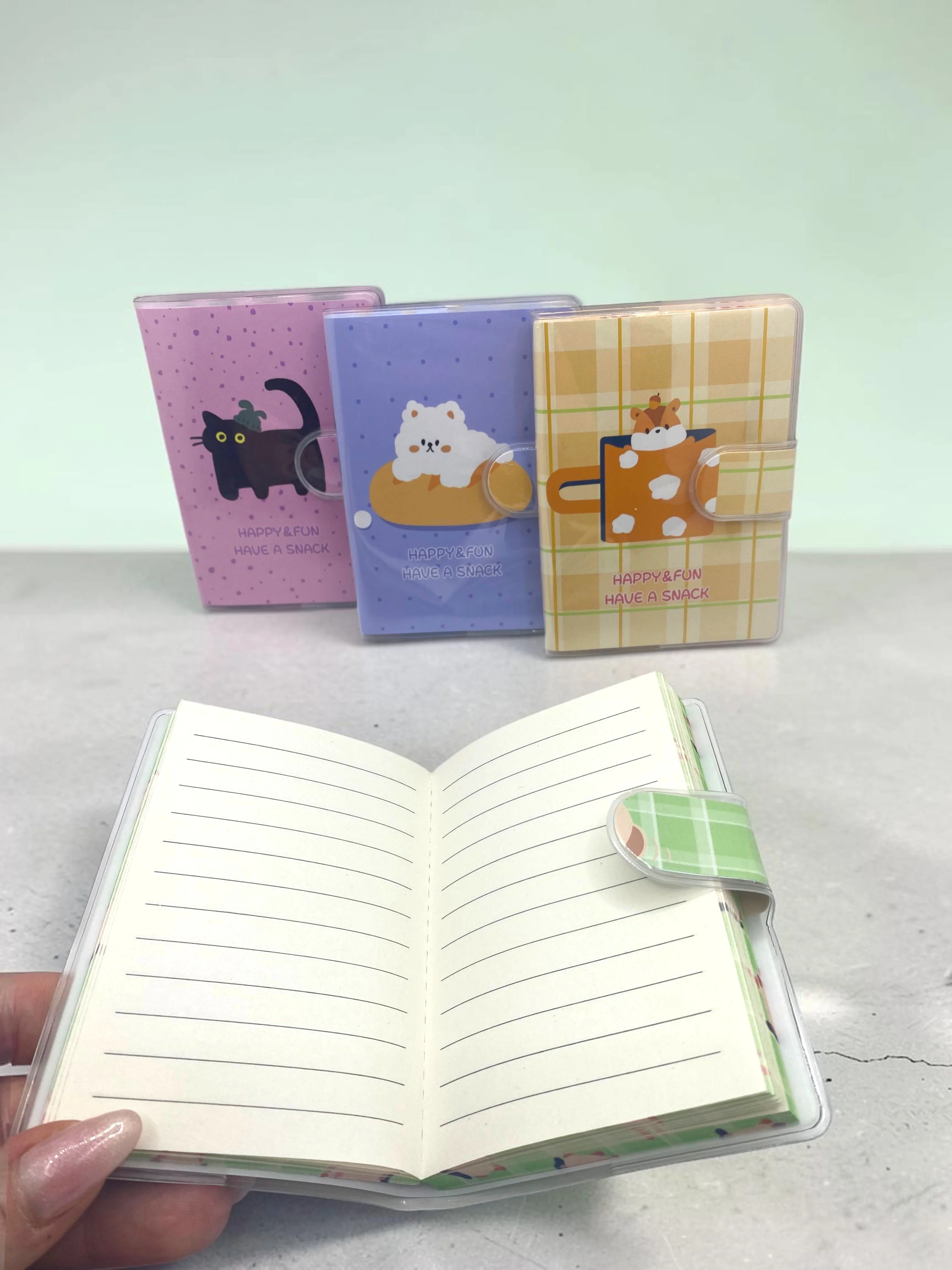 Happy & Fun Capybara A7 Not Defteri , Çıt Çıtlı Cep Defteri - Yeş