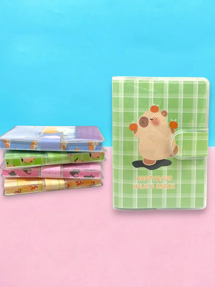 Happy & Fun Capybara A7 Not Defteri , Çıt Çıtlı Cep Defteri - Yeş