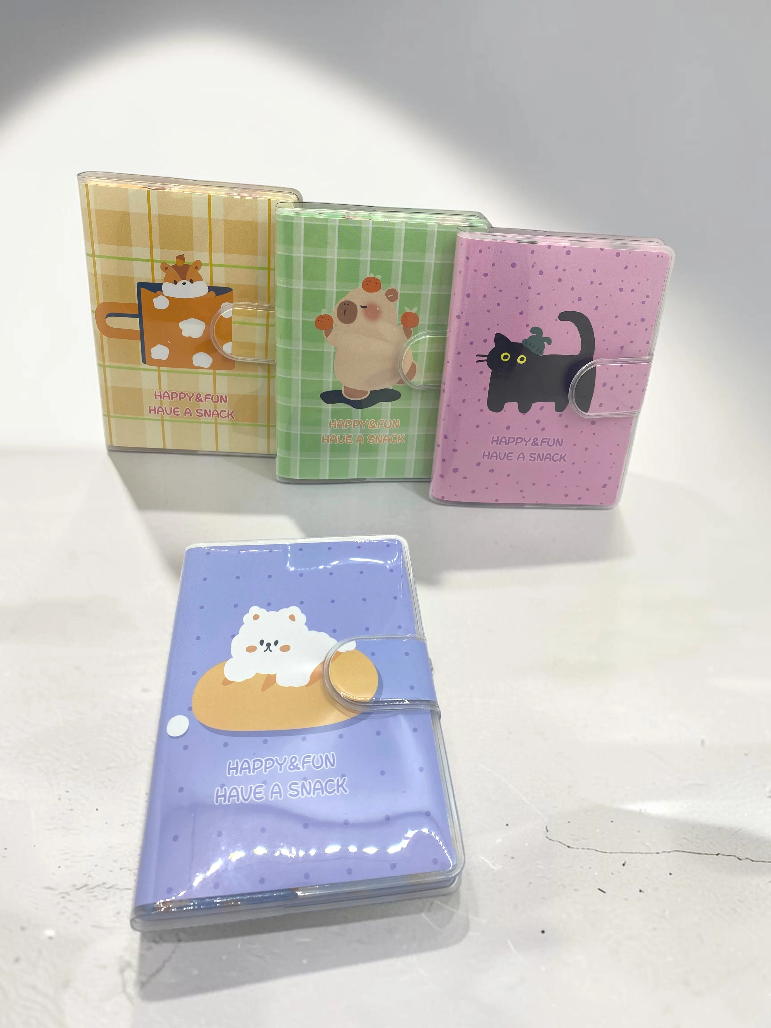Happy & Fun Kedi A7 Not Defteri , Çıt Çıtlı Cep Defteri - Mavi