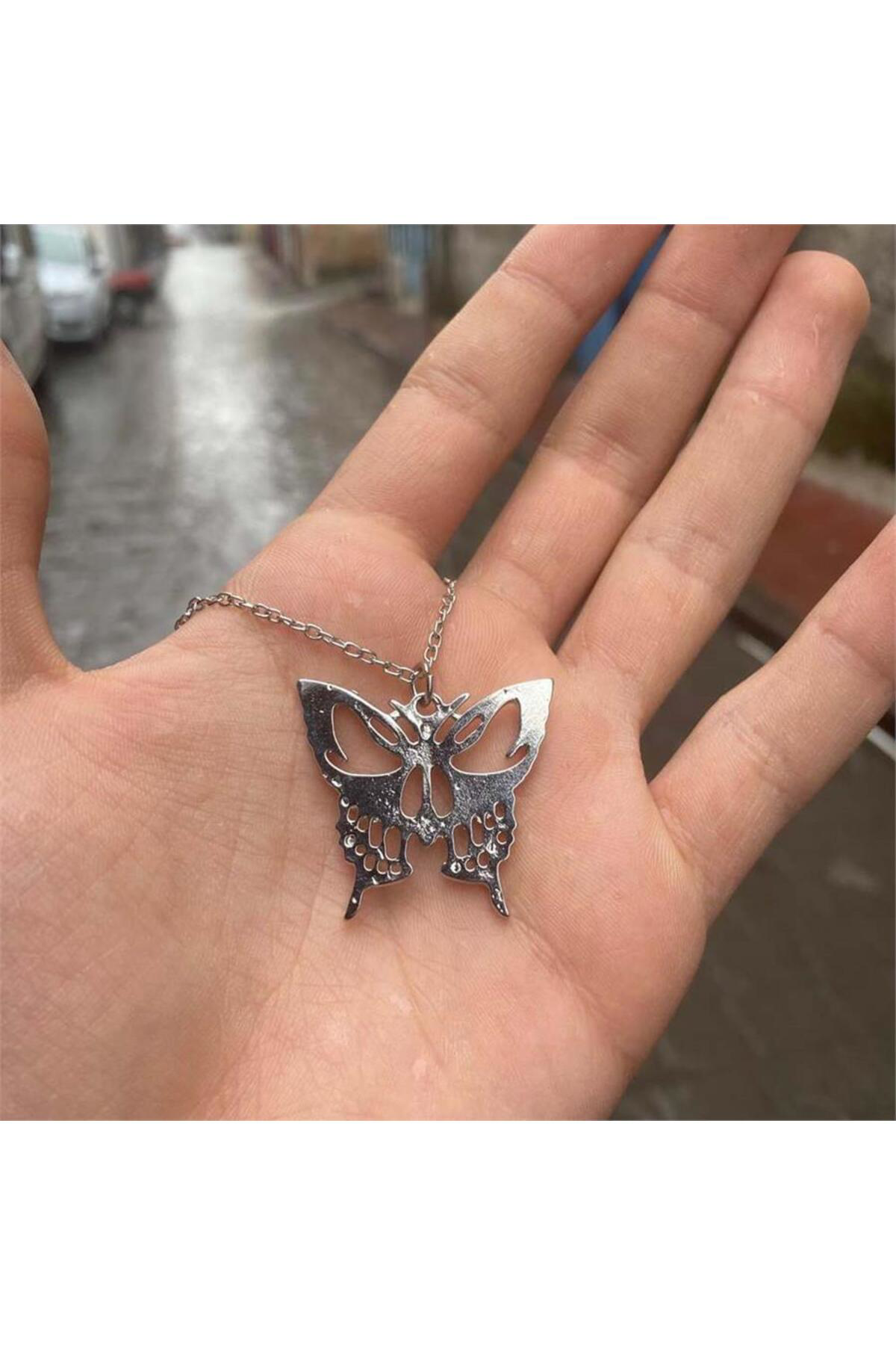 Harajuku Skull Butterfly Kolye