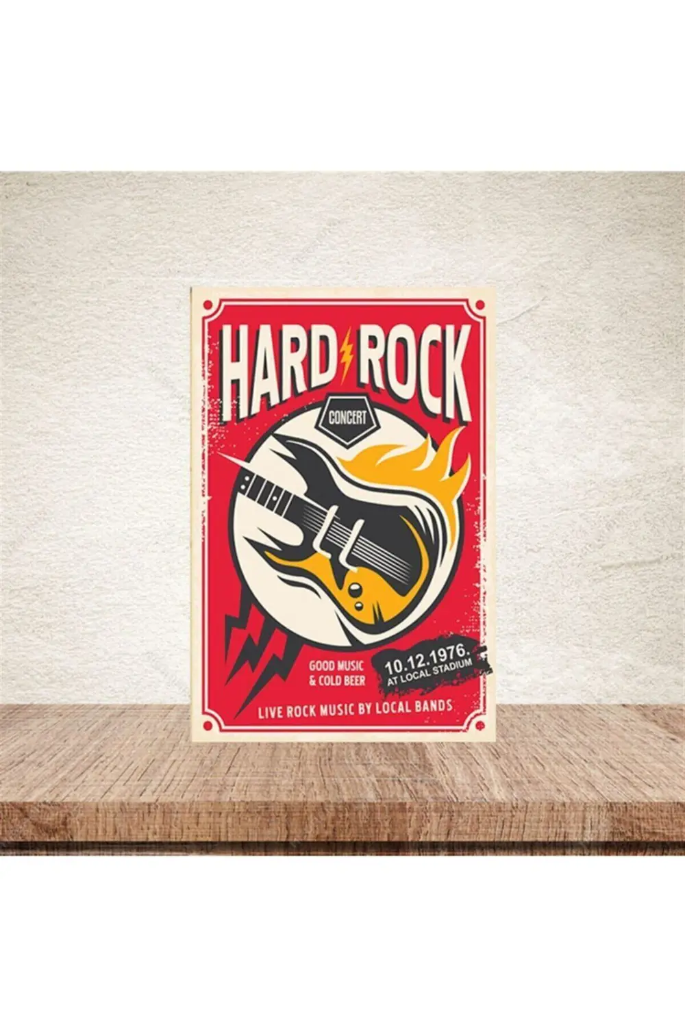 Hard Rock 20-30 Cm Retro Ahşap Poster