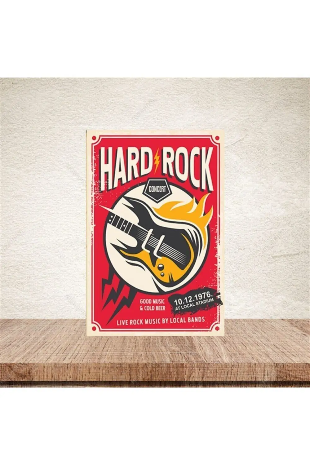 Hard Rock 20-30 Cm Retro Ahşap Poster