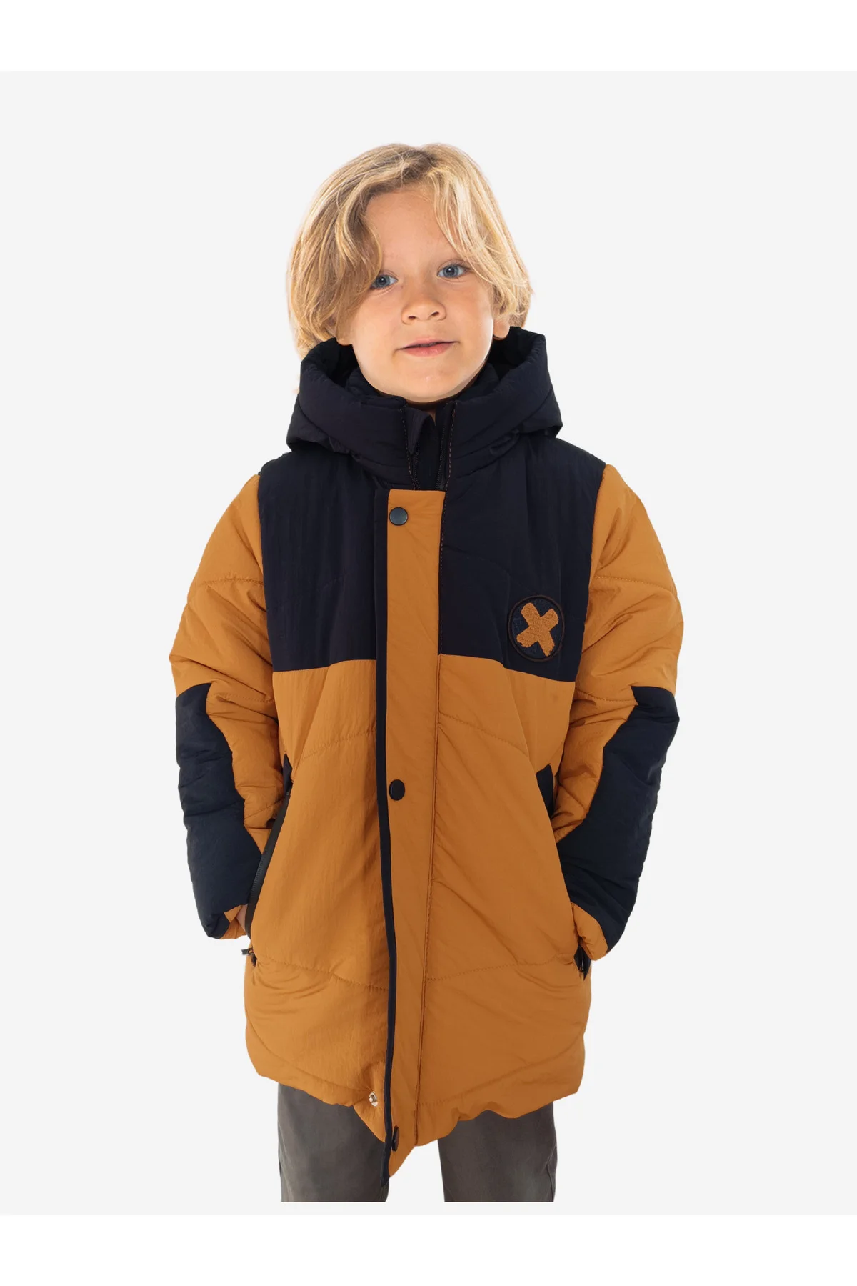 Hardal- Laci Su Geçirmez Parçalı Elyaflı Unisex Çocuk Mont