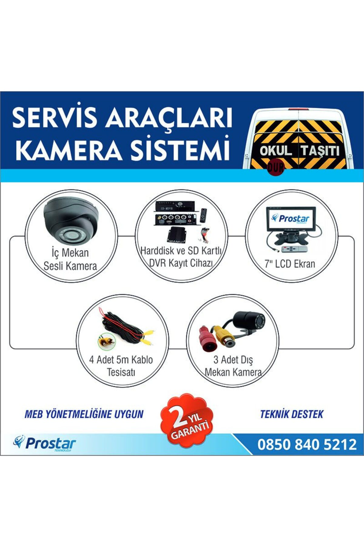 Harddisk Hariç Okul Servisi Araç Kamera Seti