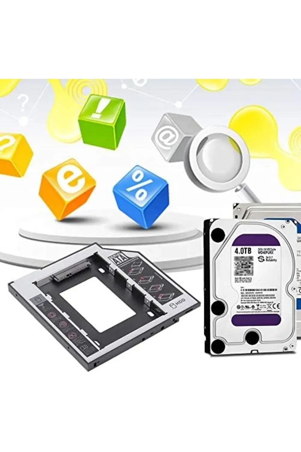 Harddisk Kutusu 9.5mm Slim Kızak Caddy Laptop DVD to SSD HDD Sata