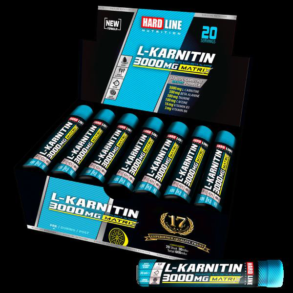 Hardline Sıvı L-Karnitin Matrix 3000MG 20 Adet/Limon (30 ML)