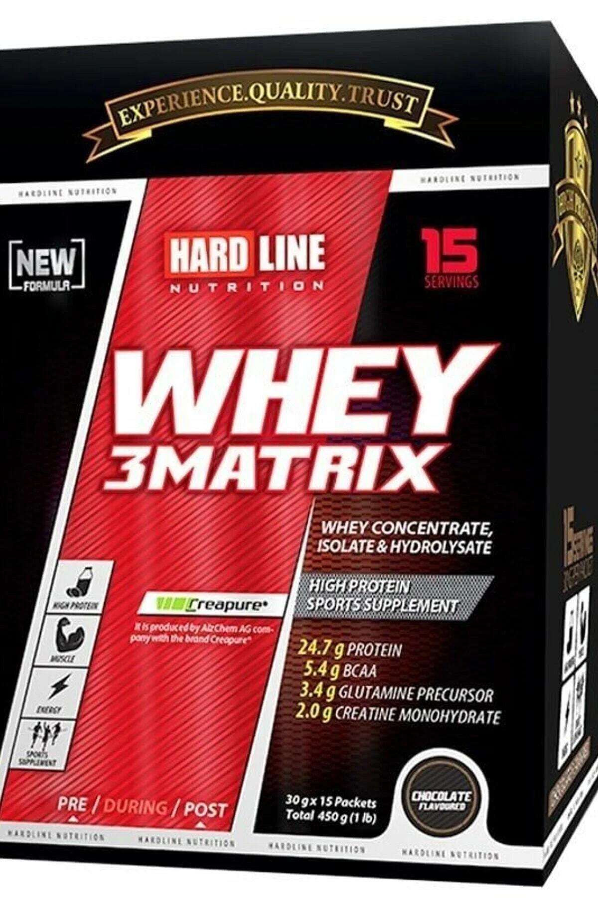 Hardline Whey 3Matrix Çikolata 450 Gr (30Gr*15Adet)