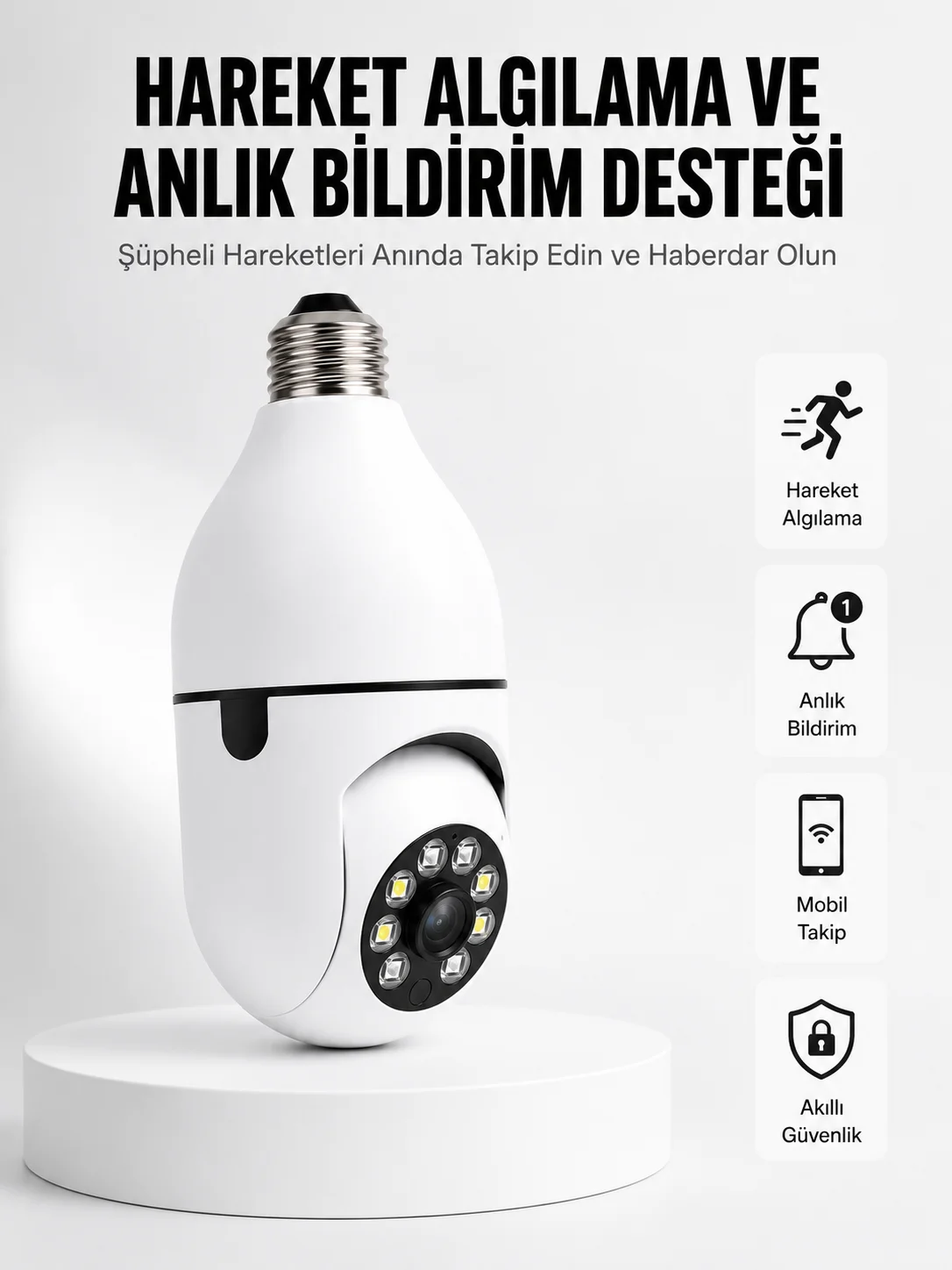 Hareket Algılamalı Kablosuz Akıllı Ev Güvenlik Kamerası Yeni Nesil
