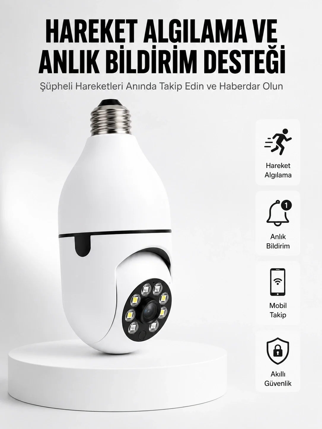 Hareket Algılamalı Kablosuz Akıllı Ev Güvenlik Kamerası Yeni Nesil