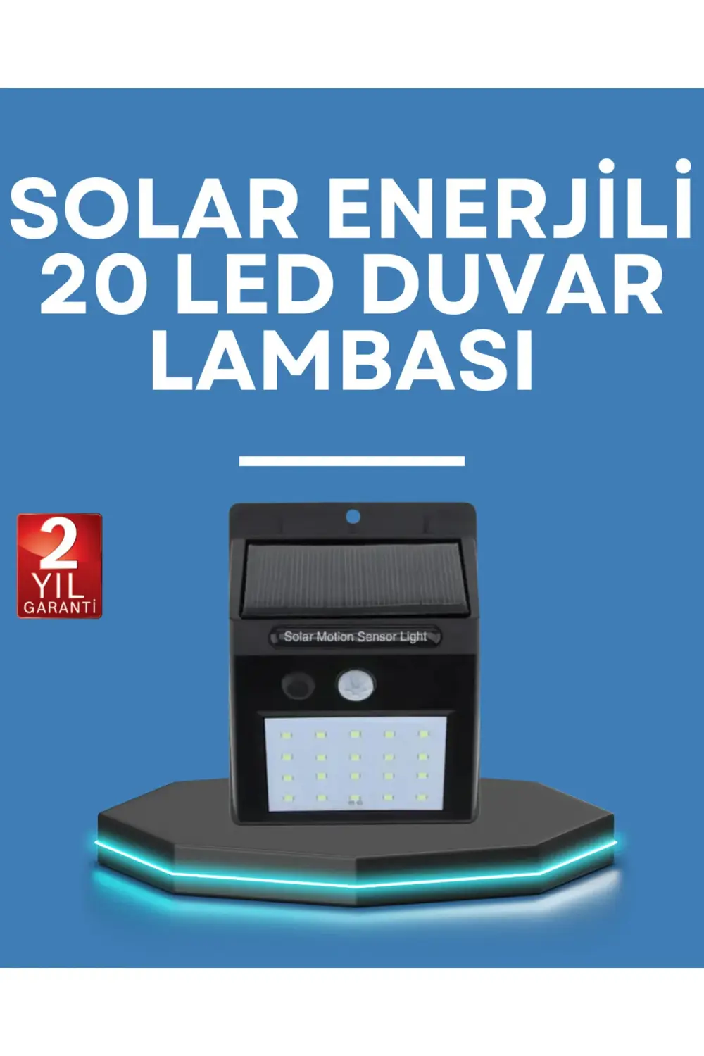 Hareket Algılamalı Solar LED Güvenlik Lambası