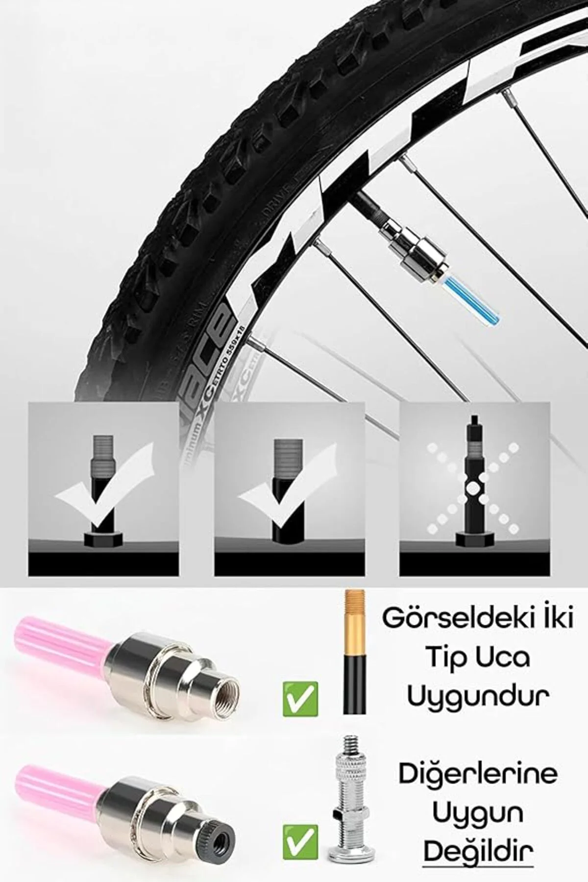 Hareket Sensörlü Bisiklet Teker Işığı LED Araba Motor Tekerlek Lambası Sibop Kapağı Mavi 3972