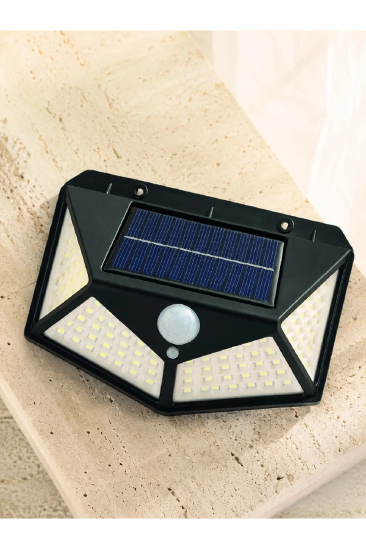 Hareket Sensörlü Güneş Enerjili Duvar Lambası Dış Mekan İçin Güçlü LED Aydınlatma - Görsel 6