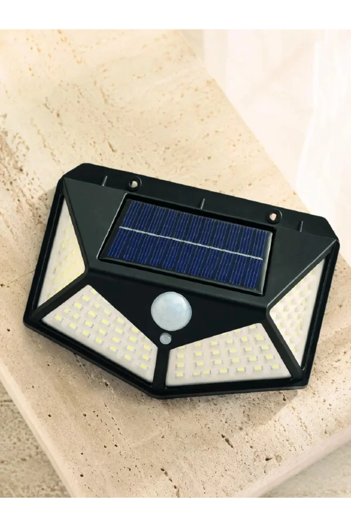 Hareket Sensörlü Güneş Enerjili Duvar Lambası Dış Mekan İçin Güçlü LED Aydınlatma - Görsel 3