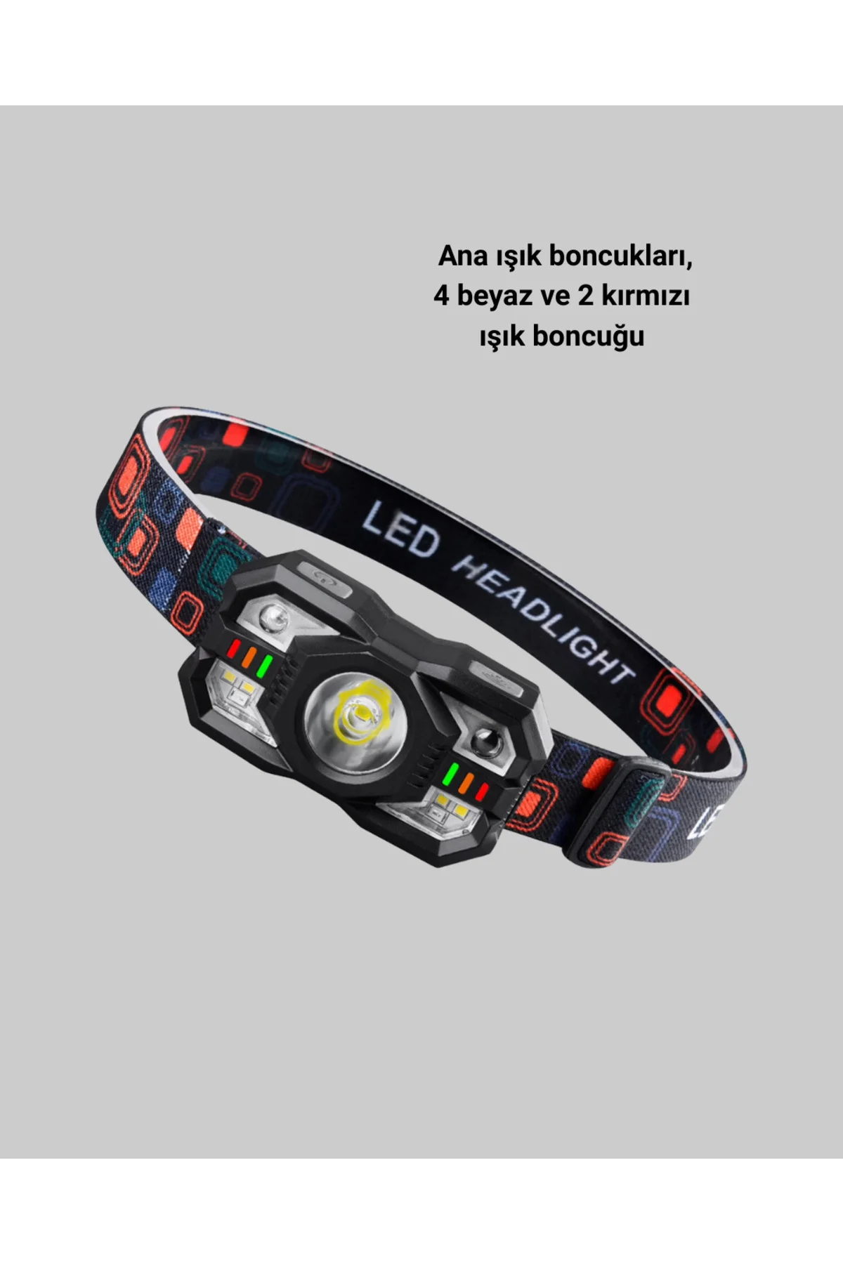 Hareket Sensörlü Şarjlı LED Far Suya Dayanıklı Çok Modlu