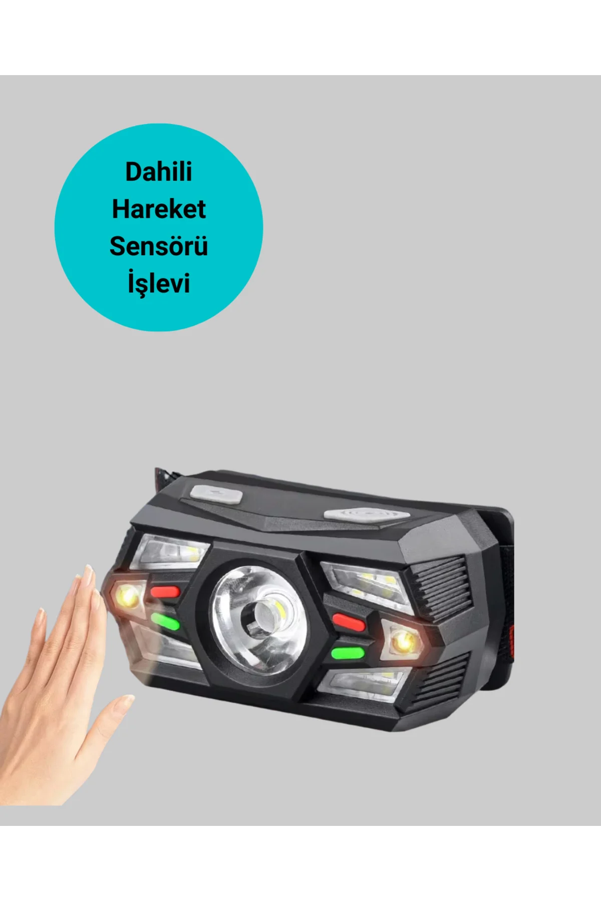 Hareket Sensörlü Şarjlı LED Far Suya Dayanıklı Çok Modlu
