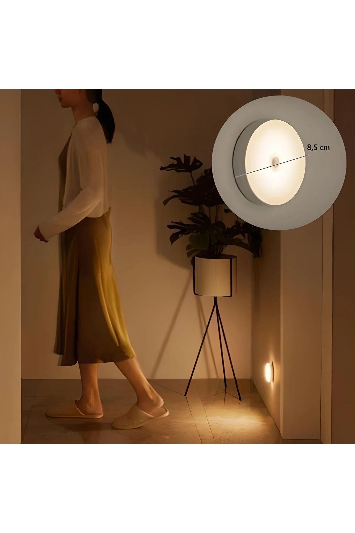 Hareket Sensörlü Usb Şarjlı Spot Lamba Mıknatıslı ve Yapışkanlı G