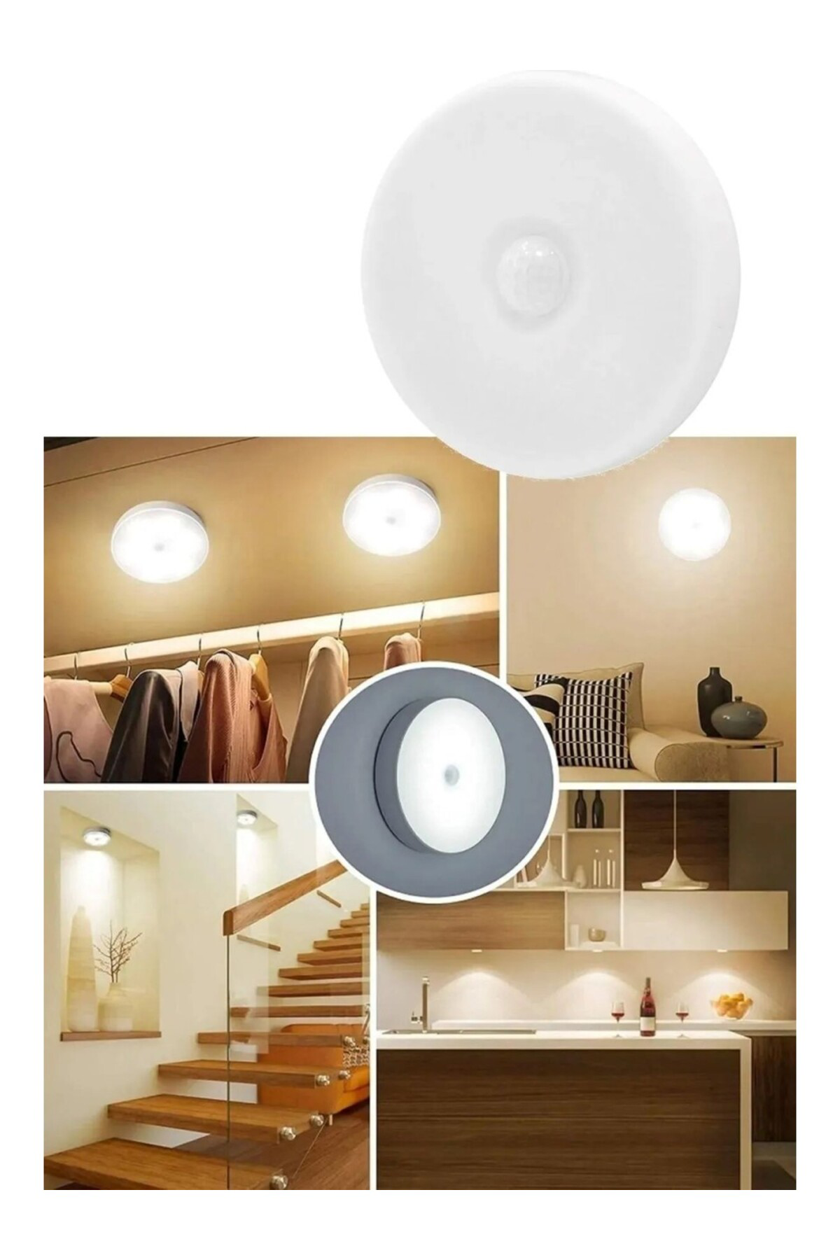 Pazar Kapısı Hareket Sensörlü Usb Şarjlı Led İşık Lamba-Oda, Mutfak, Salon Ve