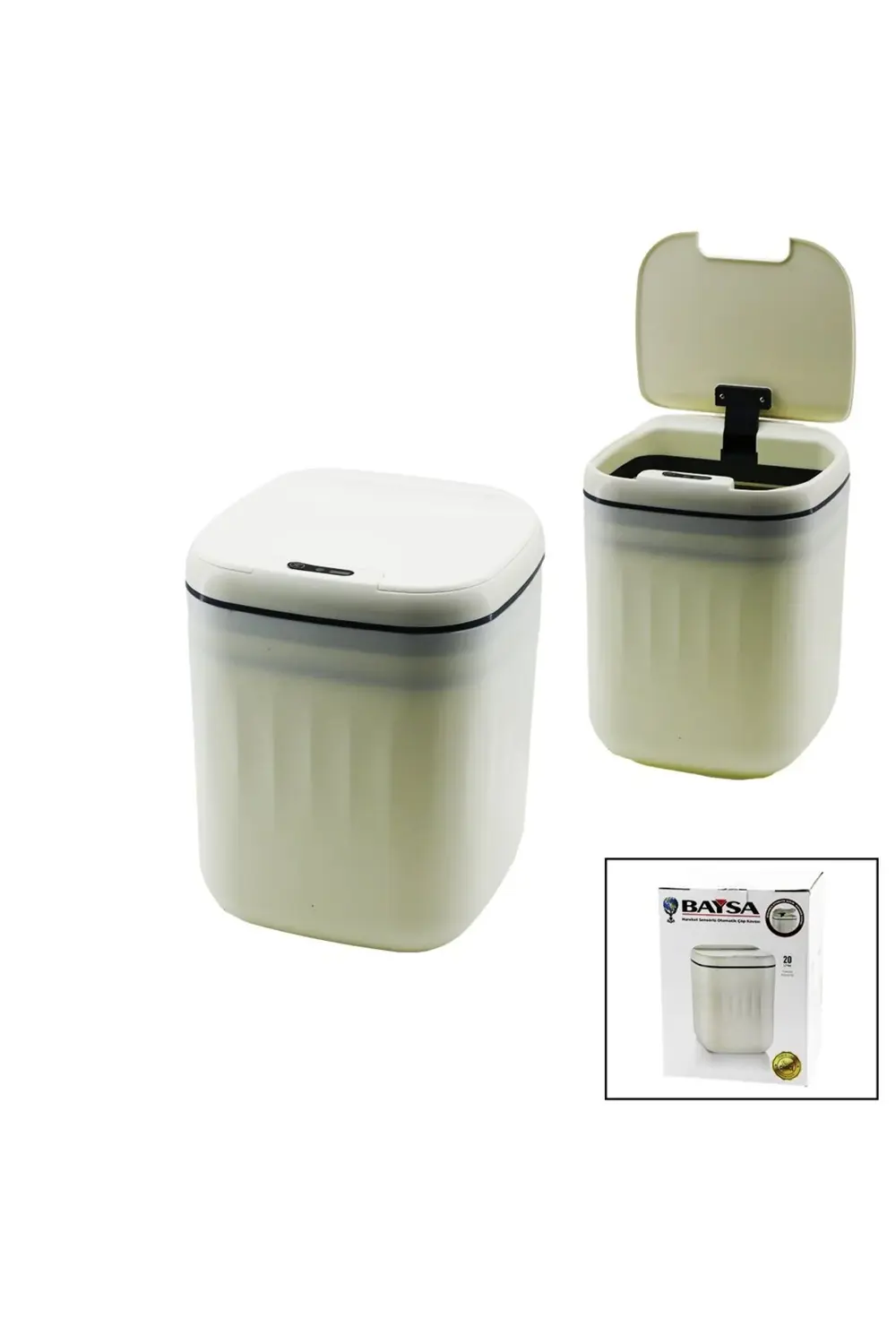 HAREKET SENSÖRLÜ=OTOMATİK AÇ-KAPA KAPAK - PİLLİ PLASTİK ÇÖP KOVAS