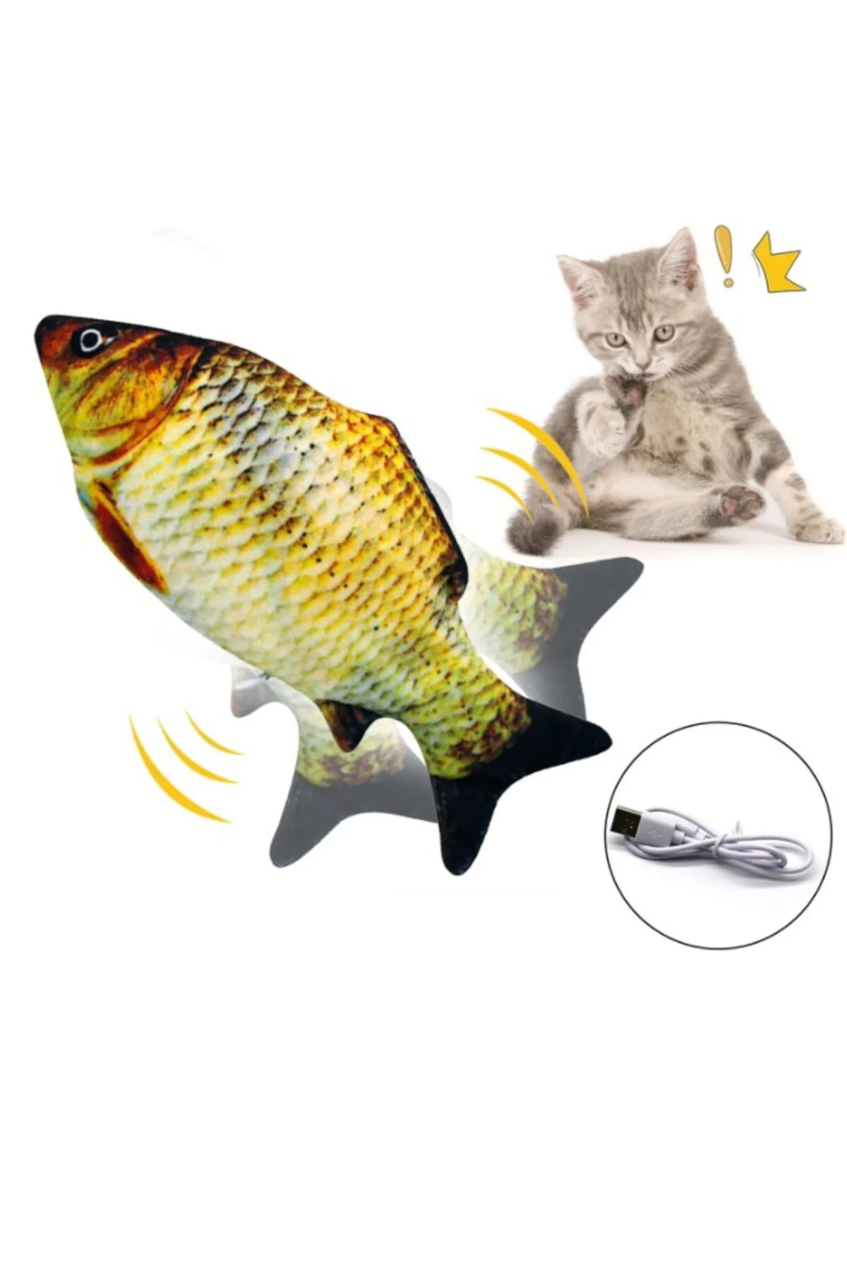 Hareketli Balık Kedi Oyuncağı Şarjlı