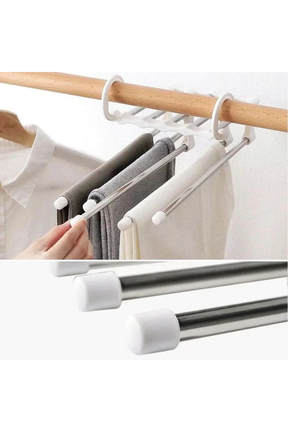 Hareketli Dolap İçi Pantolon Kravat Şal Askı Siste Düzenleyici Katmanlı Askılık Organizer Hareketli Dolap İçi Pantolon Kravat Şal Askı Siste Düzenleyici Katmanlı Askılık Organizer