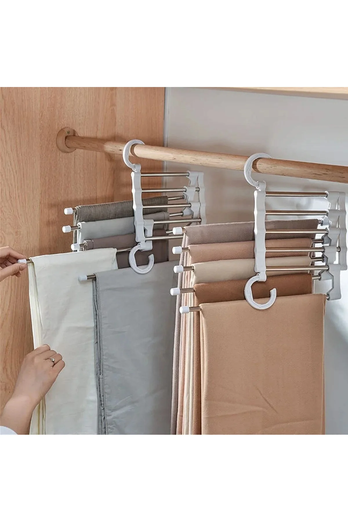 Hareketli Dolap İçi Pantolon Kravat Şal Askı Siste Düzenleyici Katmanlı Askılık Organizer Hareketli Dolap İçi Pantolon Kravat Şal Askı Siste Düzenleyici Katmanlı Askılık Organizer
