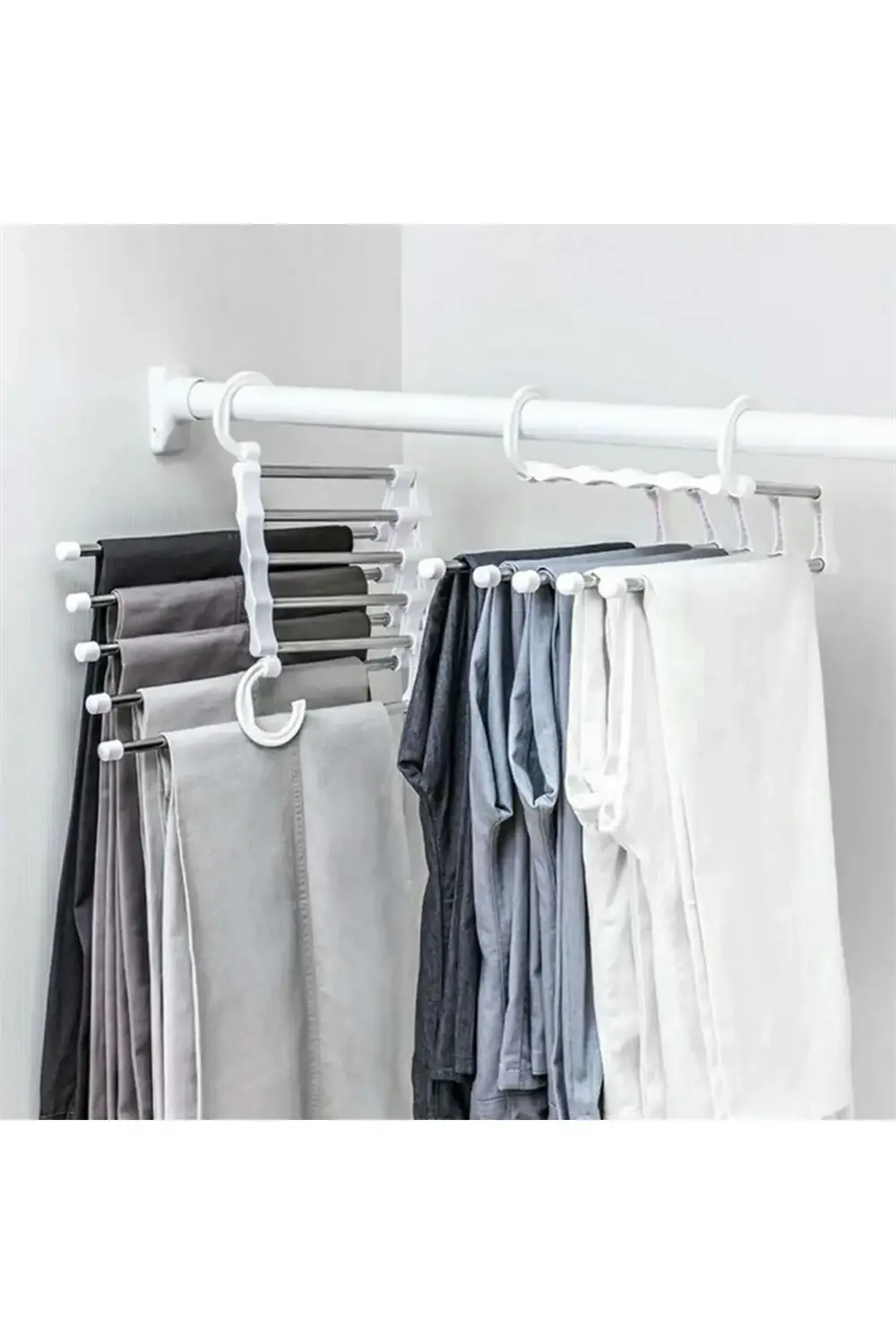 ® Hareketli Dolap İçi Pantolon Kravat Şal Askı Sistemi Düzenleyic